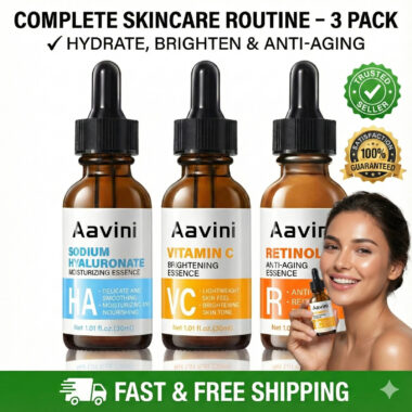 3 Pack Vitamin C Retinol Hyaluronic Acid Serum Face Anti Aging Wrinkle Remover